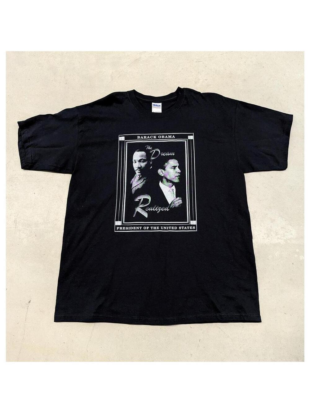 Late 2000s Obama and Martin "The Dream Realized" t-shirt